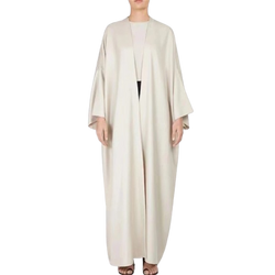 Evoirre Satin Open Abaya – Elegant Batwing Sleeve Kimono Robe for Eid & Ramadan
