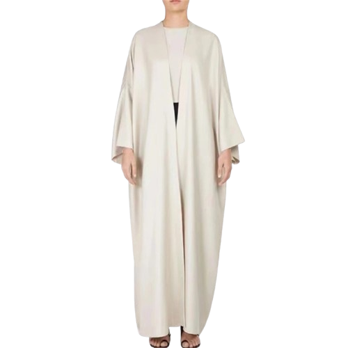 Evoirre Satin Open Abaya – Elegant Batwing Sleeve Kimono Robe for Eid & Ramadan