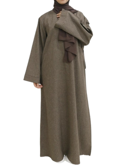 Evoirre Basic Modest Abaya Dress – Plain Long Sleeve with Belt