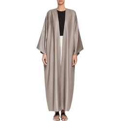 Evoirre Satin Open Abaya – Elegant Batwing Sleeve Kimono Robe for Eid & Ramadan