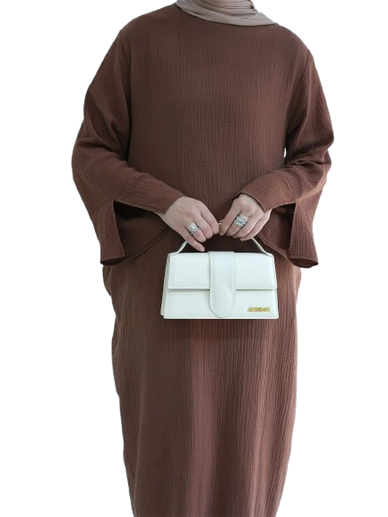 Evoirre Lightweight Cotton Abaya for Women – Loose Fit, Full Sleeve Dress